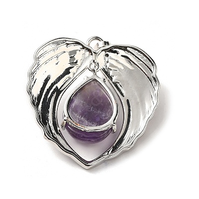 Natural Amethyst Teardrop Pendants KK-K331-02P-08-1