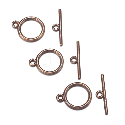 Tibetan Style Toggle Clasps TIBEP-A12208-R-FF-1