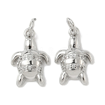 Brass Micro Pave Cubic Zirconia Pendants KK-I355-01P-02-1