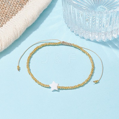 Natural Pearl & Seed Braided Bead Bracelets BJEW-JB09722-03-1