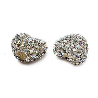 Sparkling Acrylic Heart Beads with Rhinestone Embellishment OACR-NH0001-02A-07-1