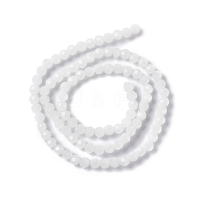 Faceted(32 Facets) Round Imitation Jade Glass Beads Strands X-EGLA-J042-4mm-30-1