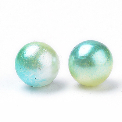 Rainbow Acrylic Imitation Pearl Beads OACR-R065-8mm-03-1
