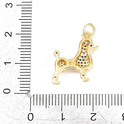 Brass Micro Pave Clear Cubic Zirconia Pendants KK-F938-25C-G-1