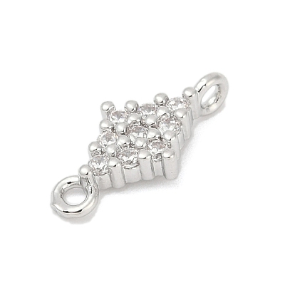 Brass Micro Pave Clear Cubic Zirconia Connector Charms LS-KK-Z094-08P-03-1