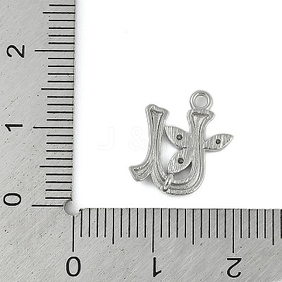 Brass Crystal Rhinestone Letter Links Connector Charms KK-S395-06P-U-1