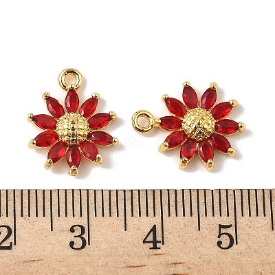 Brass Micro Pave Cubic Zirconia Pendants KK-D373-04B-G-1