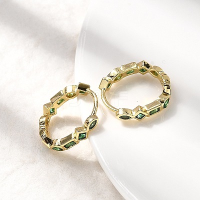 Brass Micro Pave Cubic Zirconia Hoop Earrings EJEW-P322-02G-1
