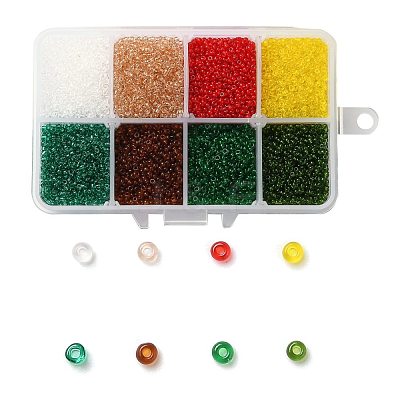 FGB 200G 8 Colors 12/0 Grade A Round Glass Seed Beads SEED-JP0010-14-2mm-1