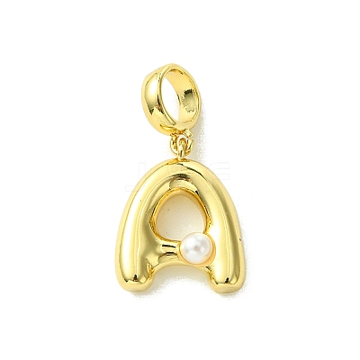 Rack Plating Brass with ABS Plastic Pearl European Dangle Charms X-KK-G501-02A-G-1