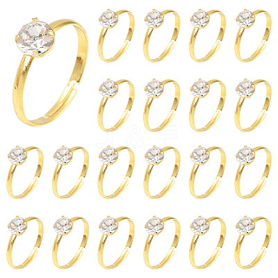 40Pcs Adjustable Alloy Rhinestone Finger Rings for Women RJEW-SP0001-02G-1