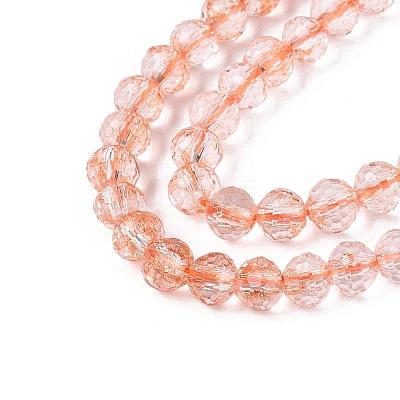 Dyed Transparent Crackle Glass Beads Strands GLAA-Q108-01A-A08-1