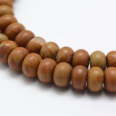 Natural Wood Lace Stone Wooden Jasper Beads Strands G-G665-15-6x4mm-1