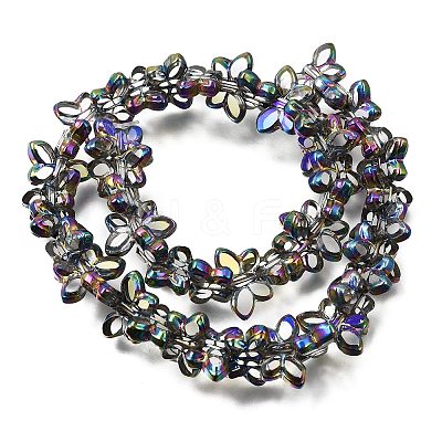 Electroplated Transparent Glass Beads Strands GL-CBA98F0-03A-1