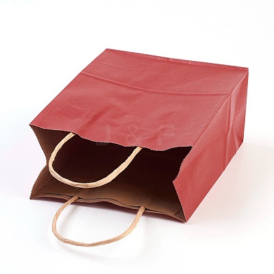 Pure Color Kraft Paper Bags AJEW-G019-09A-1