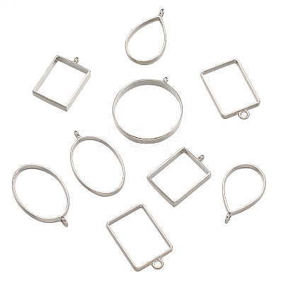 Alloy Open Back Bezel Big Pendants PALLOY-TA0001-26P-1
