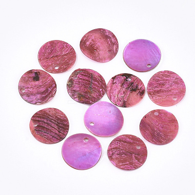 Spray Paint Natural Akoya Shell Pendants SHEL-S274-75C-05-1