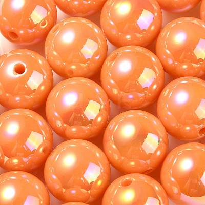 UV Plating Rainbow Iridescent Acrylic Beads PACR-E001-04H-1