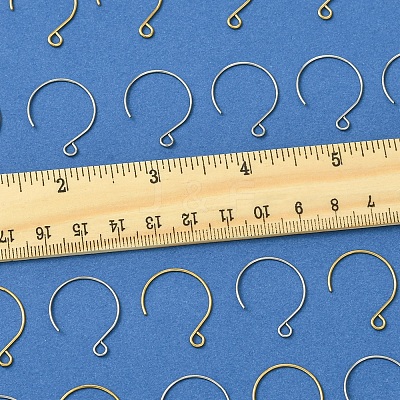 24Pcs 2 Colors Ion Plating(IP) 304 Stainless Steel Earring Hooks STAS-FS0001-65-1