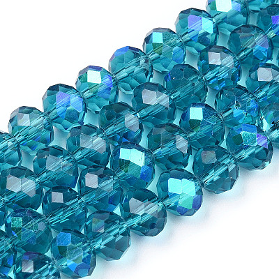 Electroplate Glass Beads Strands EGLA-A034-T6mm-L25-1