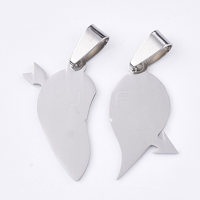 Tarnish Resistant 201 Stainless Steel Split Pendants STAS-T048-28A-1