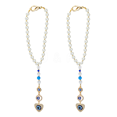 2Pcs Alloy Rhinestone Pendant Decorations HJEW-FH00021-1