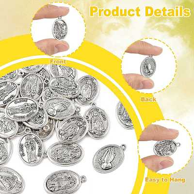 30Pcs 6 Styles Religion Tibetan Style Alloy Pendants FIND-FS0005-01-1