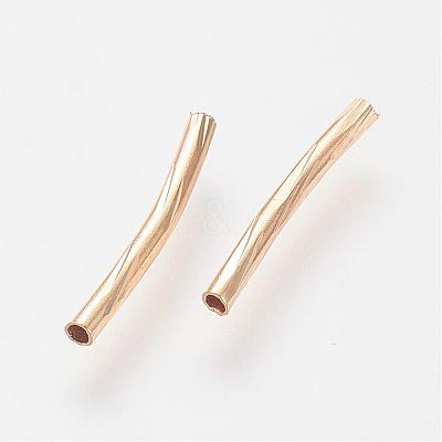 Brass Tube Beads KK-R058-010G-1