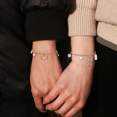 24Pcs 3 Colors 304 Stainless Steel Cable Chains Bracelets for Women BJEW-HS00008-1