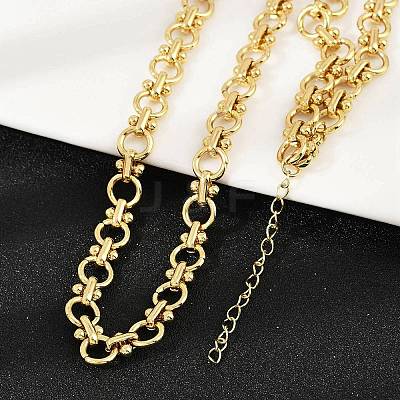 304 Stainless Steel Ring Link Chain Necklaces NJEW-H072-02B-G-1
