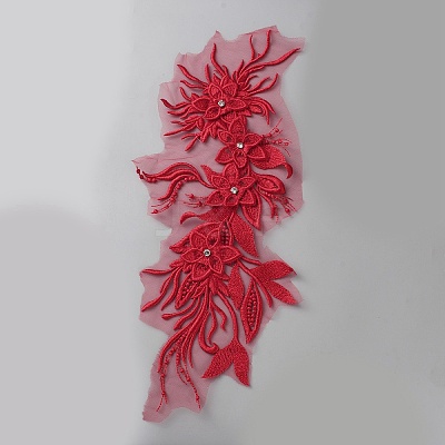 Chemical Fiber Iron Acrylic Embroidery Lace Collar LS-DIY-WH0899-291B-1