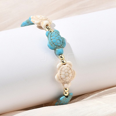 Adjustable Synthetic Turquoise & Non-magnetic Hematite Braided Bead Bracelets BJEW-JB13730-02-1
