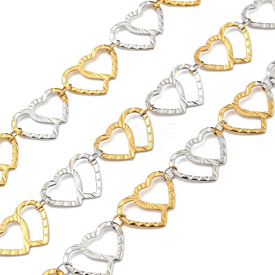 Ion Plating(IP) 304 Stainless Steel Heart Link Chains CHS-E031-04GP-1