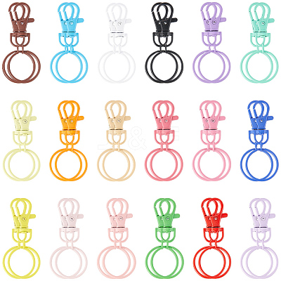 36Pcs 18 Colors Baking Paint Zinc Alloy Swivel Clasps FIND-SC0022-73-1