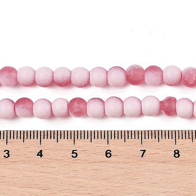 Frosted Crackle Glass Beads Strands GLAA-U001-8mm-M13-1