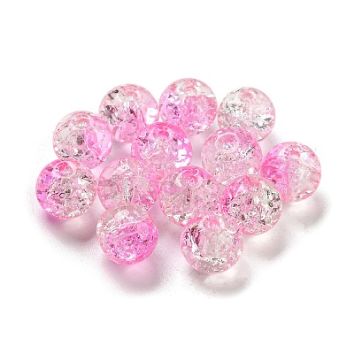Transparent Spray Painting Crackle Glass Beads GLAA-L046-01B-1