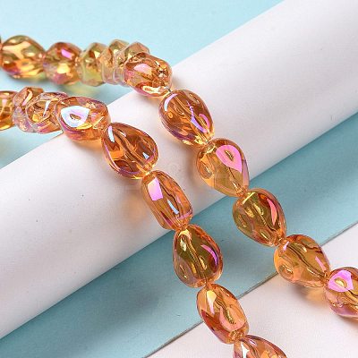 Transparent Electroplate Glass Beads Strands GLAA-C025-02-1