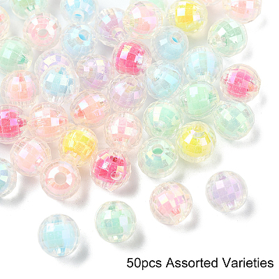 50Pcs Transparent Acrylic Beads TACR-YW0002-27-1
