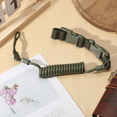 Nylon Outdoor Tactical Spring Lanyard AJEW-WH0752-319B-1