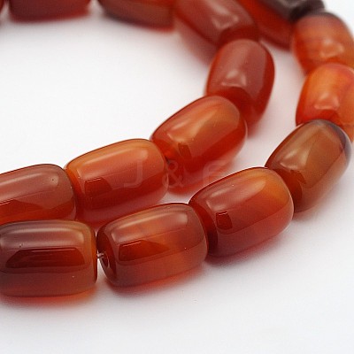 Barrel Natural Carnelian Beads Strands G-D622-01-B-1
