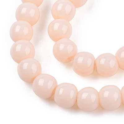 Opaque Solid Color Glass Beads Strands GLAA-T032-P4mm-09-1