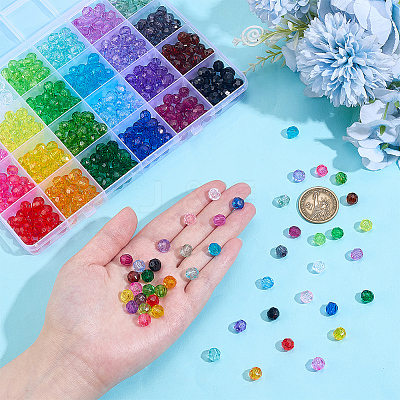 24 Colors Transparent Acrylic Beads TACR-PH0001-93A-1