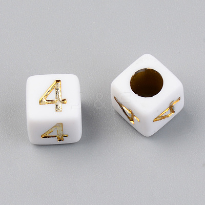 PVD Vacuum Plating Acrylic Beads PACR-T010-004G-1