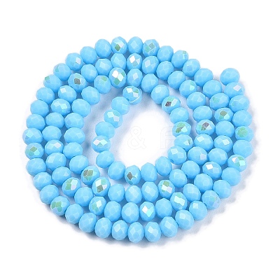 Electroplate Opaque Solid Color Glass Beads Strands LS-EGLA-A044-P4mm-L08-1