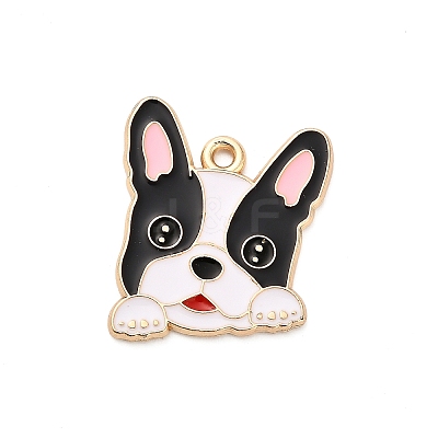 Animal Puppy Alloy Enamel Pendants FIND-V001-03G-02-1