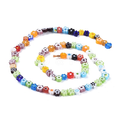 Handmade Millefiori Glass Bead Strands LAMP-J035-6mm-02-1