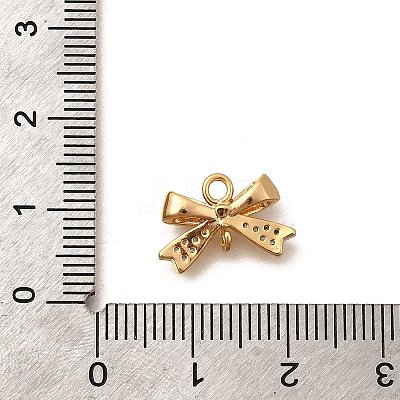 Brass Micro Pave Cubic Zirconia Bowknot Connector Charms X-KK-B152-09A-G-1