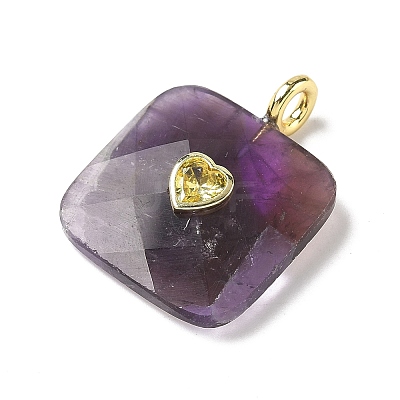 Natural Amethyst Faceted Pendants G-C274-03I-1