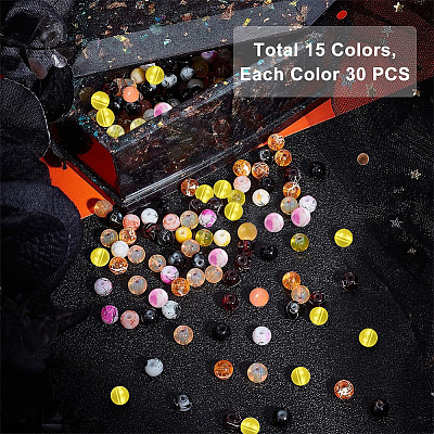 450Pcs 15 Style Drawbench Glass Beads Strands DGLA-PH0001-11-1