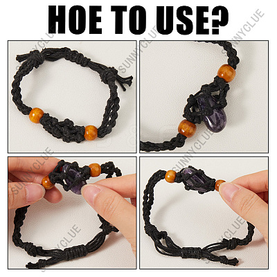 6Pcs Waxed Cotton Cord Braided Bracelets BJEW-SC0001-25-1
